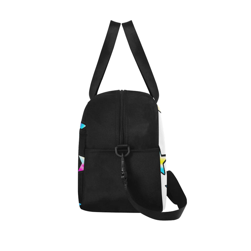 Rainbow stars Black N White Travel Bag