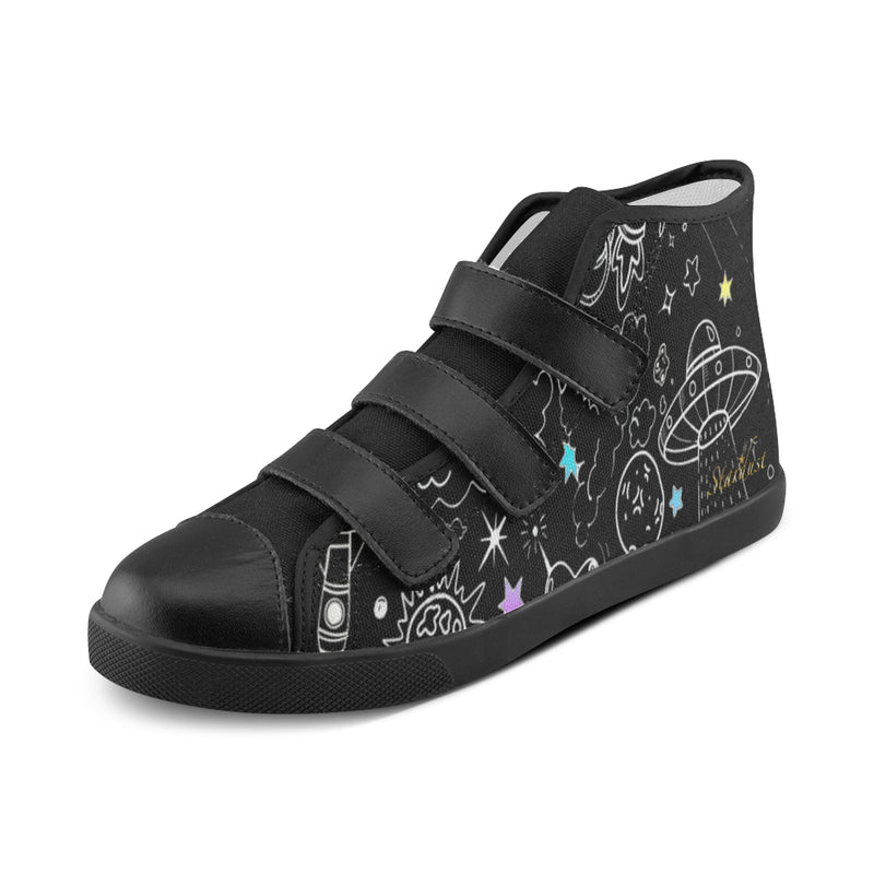 Ultra Galactic, Black High Top Velcro Shoes-[stardust]