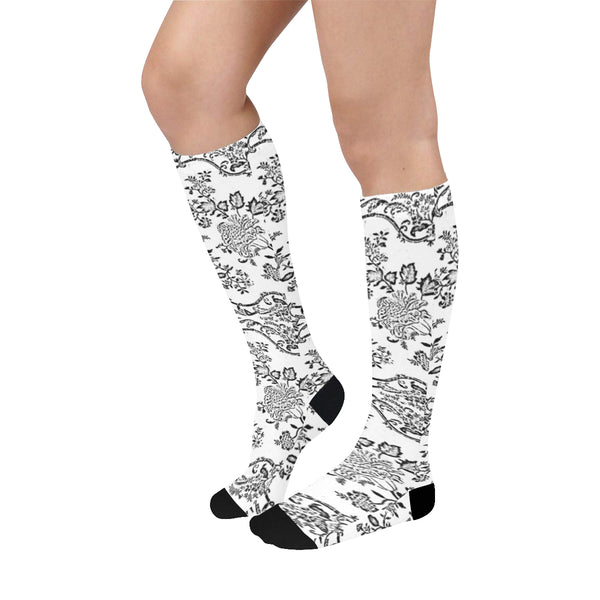 Lace N stars white long socks
