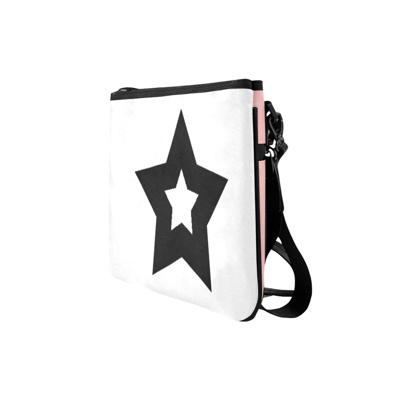 Bulky Star Pink and White Slim Clutch Bag