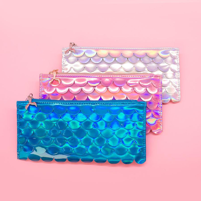 Mermaid Scallop Pencil Pouch - Set of Three
