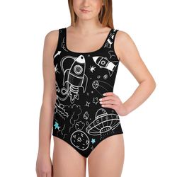 Ultra Galactic Black, All-Over Print Youth Swimsuit-[stardust]
