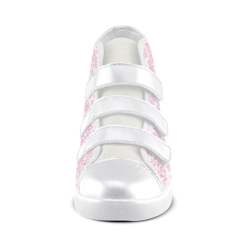 Pink Lace N stars velcro high top shoes