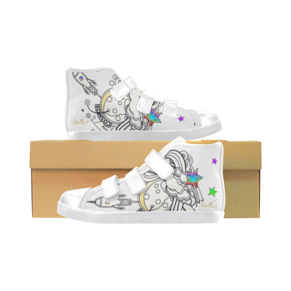 Cosmically, Velcro High Top Canvas Shoes – Stardust