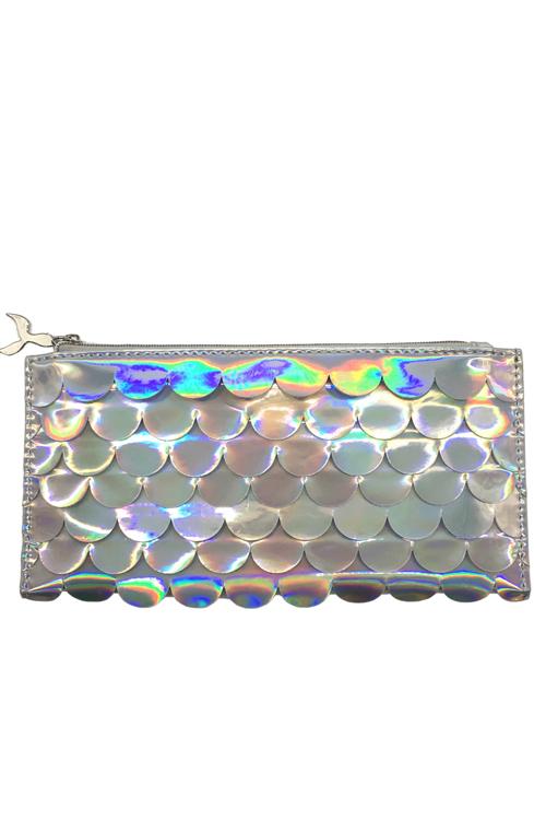 Silver Holographic Scales Pencil Pouch
