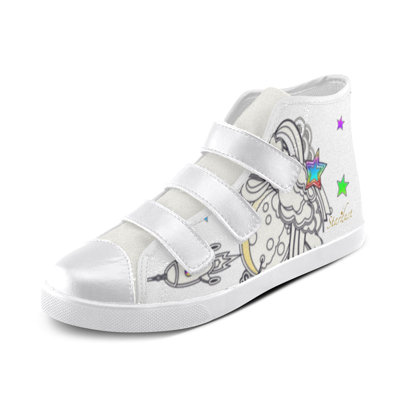 Cosmically, Velcro High Top Canvas Shoes-[stardust]