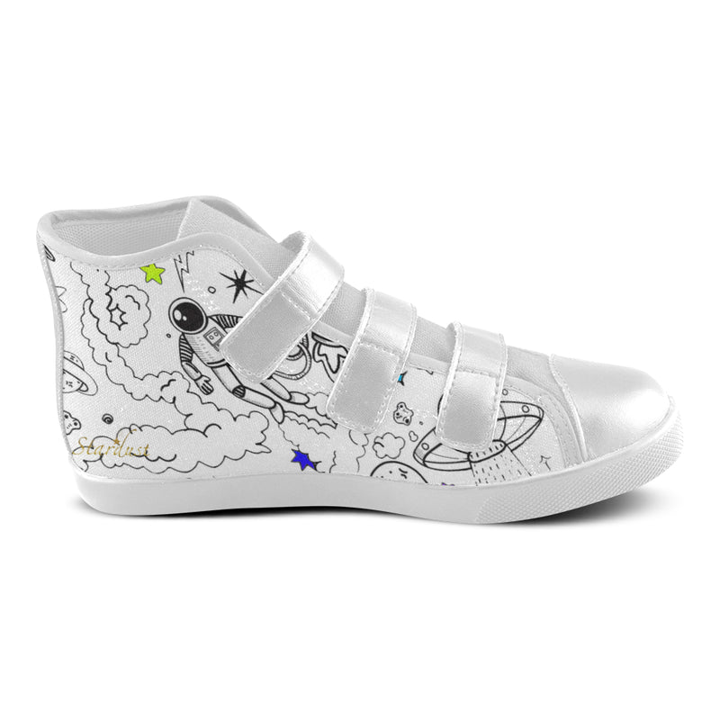 Ultra Galactic, Velcro High Top Canvas Shoes-[stardust]