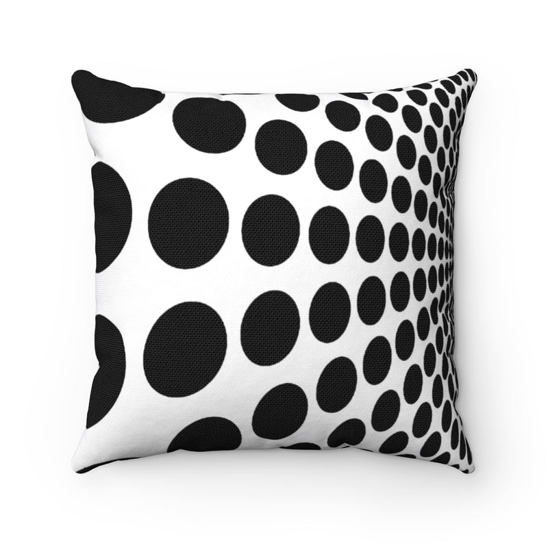 Black Dots, Spun Polyester Square Pillow-[stardust]