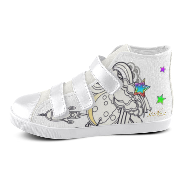 Cosmically, Velcro High Top Canvas Shoes-[stardust]
