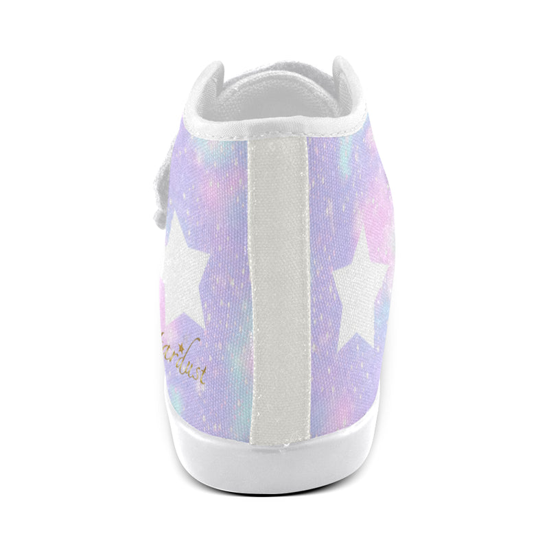Galaxy , Velcro High Top Canvas Shoes-[stardust]