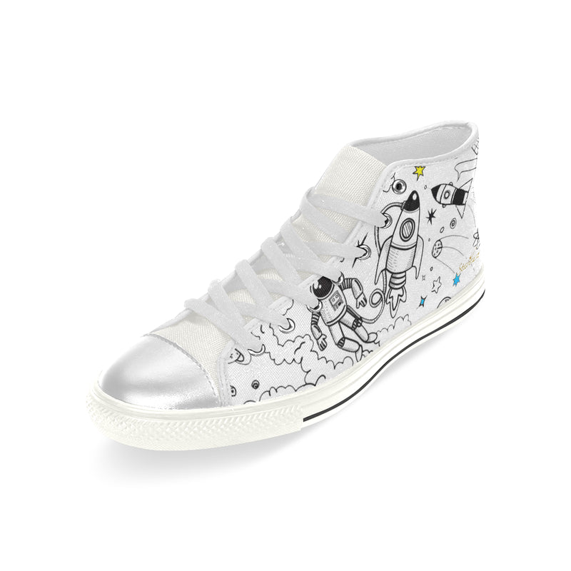 Ultra Galactic, White ,Lace Up ,High Top Shoe-[stardust]