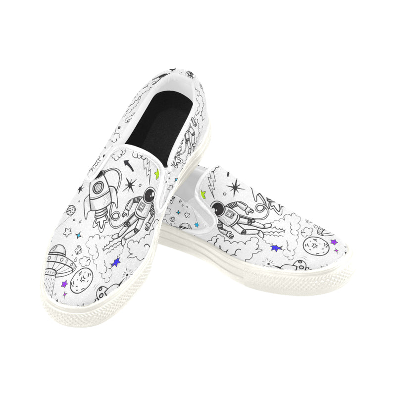 Ultra Galactic , White Slip-on Canvas Shoes-[stardust]