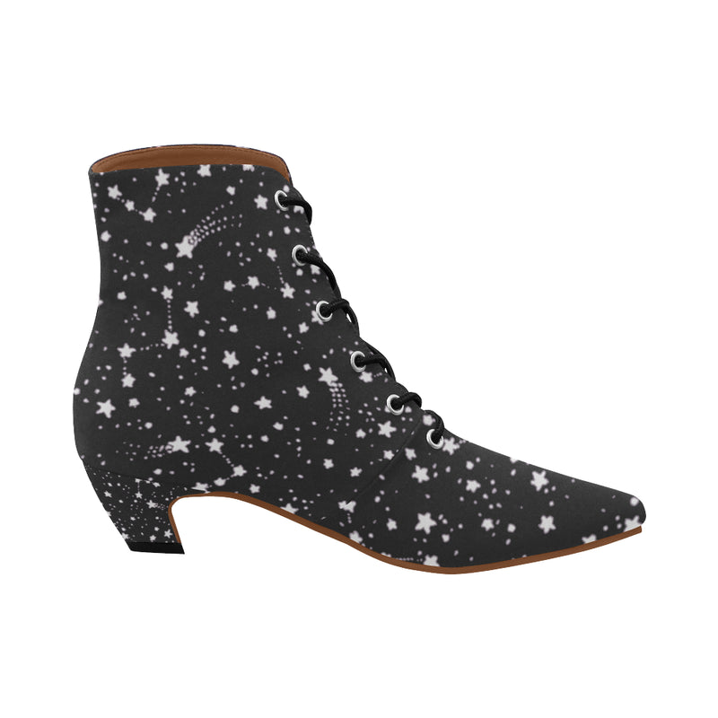 Starry Sky ,Rockstar Chic Low Heel Lace Boots-[stardust]