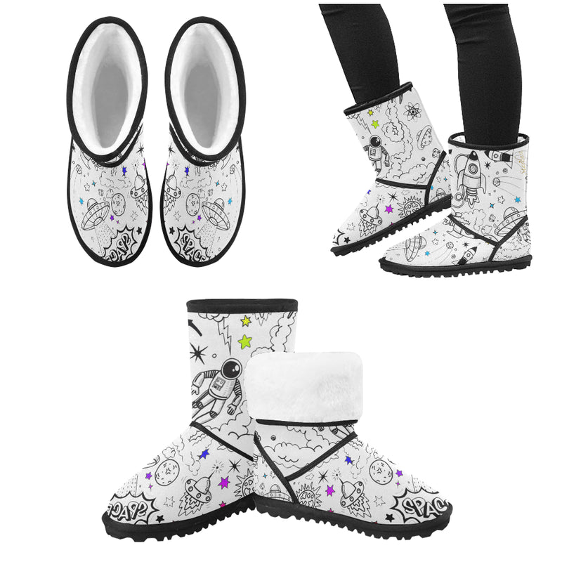 Ultra Galactic White Snow boots-[stardust]