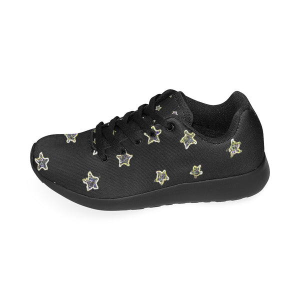 Neon Stars Black Kid's Sneakers-[stardust]