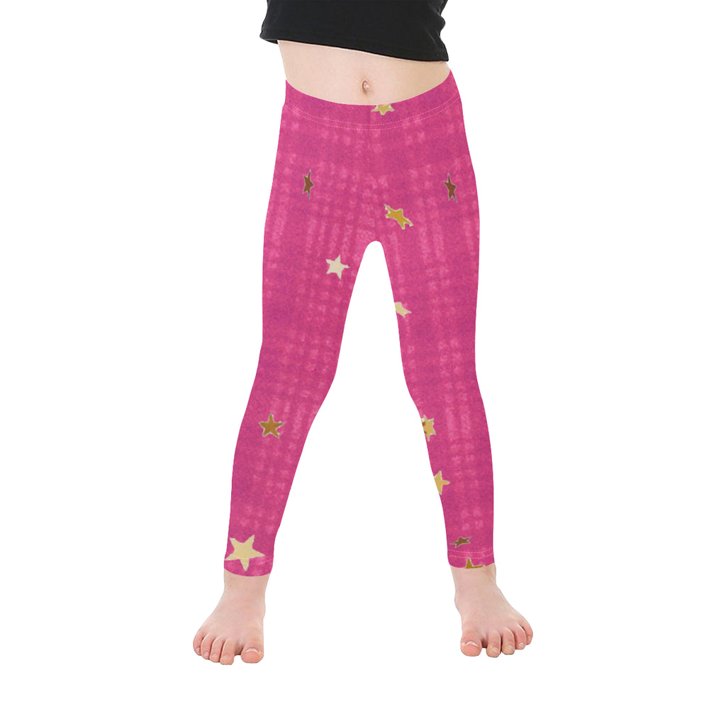 Pink plaids N stars pattern Microfiber Leggings small – Stardust