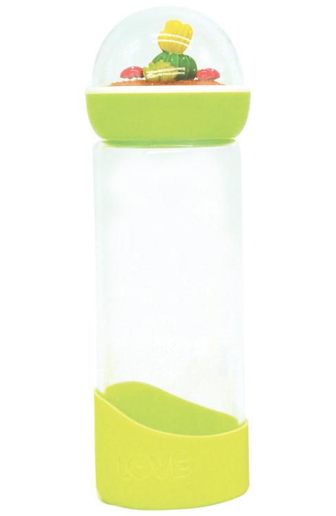 Cactus Glass Water Bottle - Green