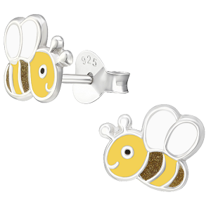 Children's Sterling Silver Buzzy Bee Stud Earrings by Liberty Charms