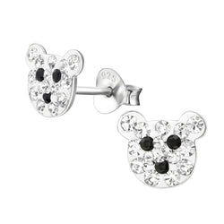 Children's Sterling Silver Crystal Teddy Bear Stud Earrings by Liberty Charms