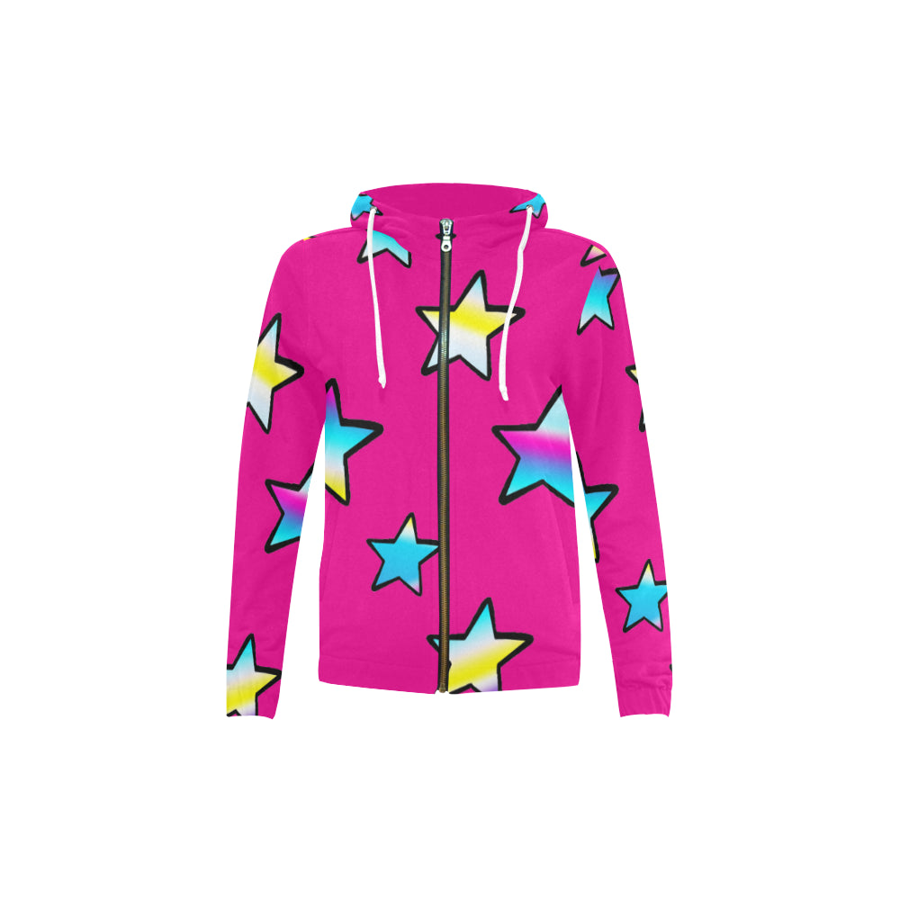 Stars of Fucsia, Full zip Hoodie – Stardust