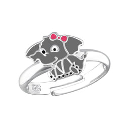 Children's Sterling Silver Adjustable Elephant Ring by Liberty Charms