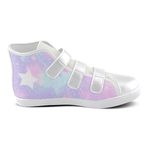 Galaxy , Velcro High Top Canvas Shoes-[stardust]