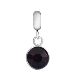 Children's 'February Birthstone' Amethyst Coloured Crystal Drop Charm by Liberty Charms