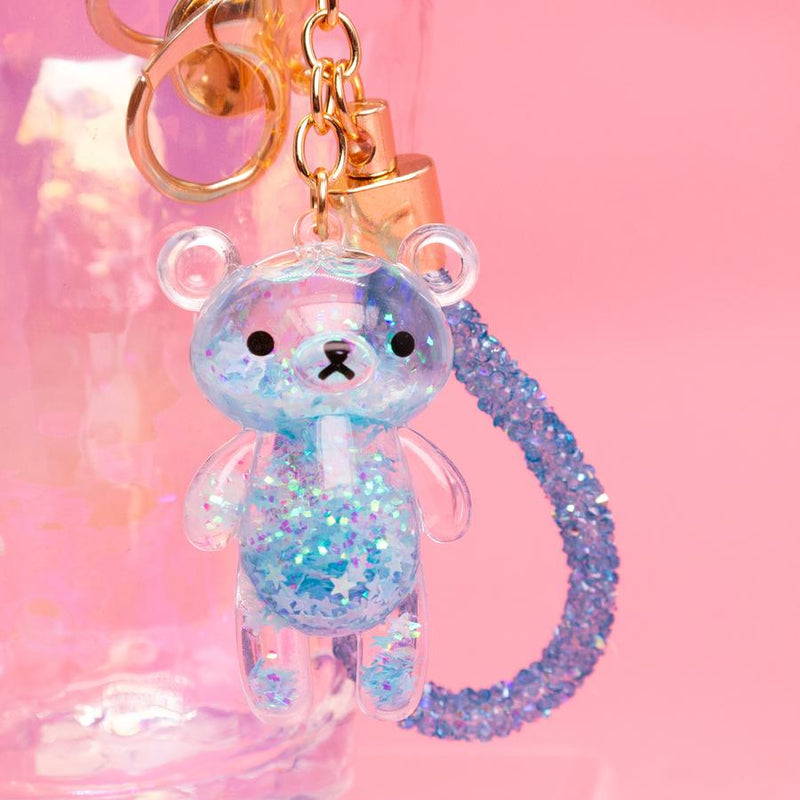 Glitter Bear Keychain - Blue