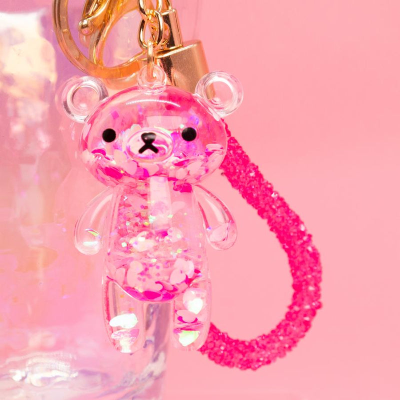 Glitter Bear Keychain - Pink