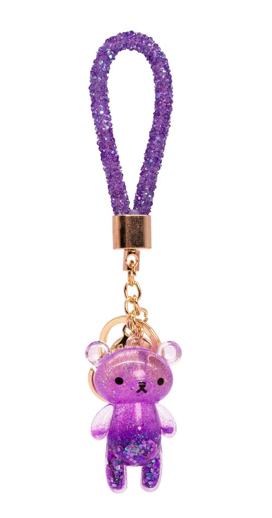 Glitter Bear Keychain - Purple