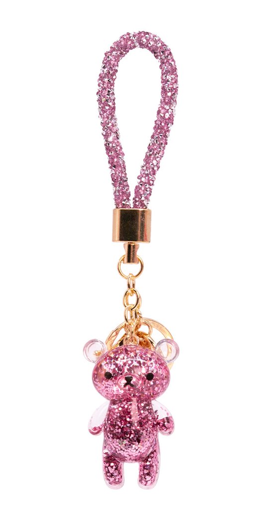 Glitter Bear Keychain - Rose Gold