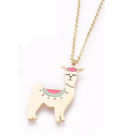 Children's Gold Coloured Llama Pendant Necklace by Liberty Charms