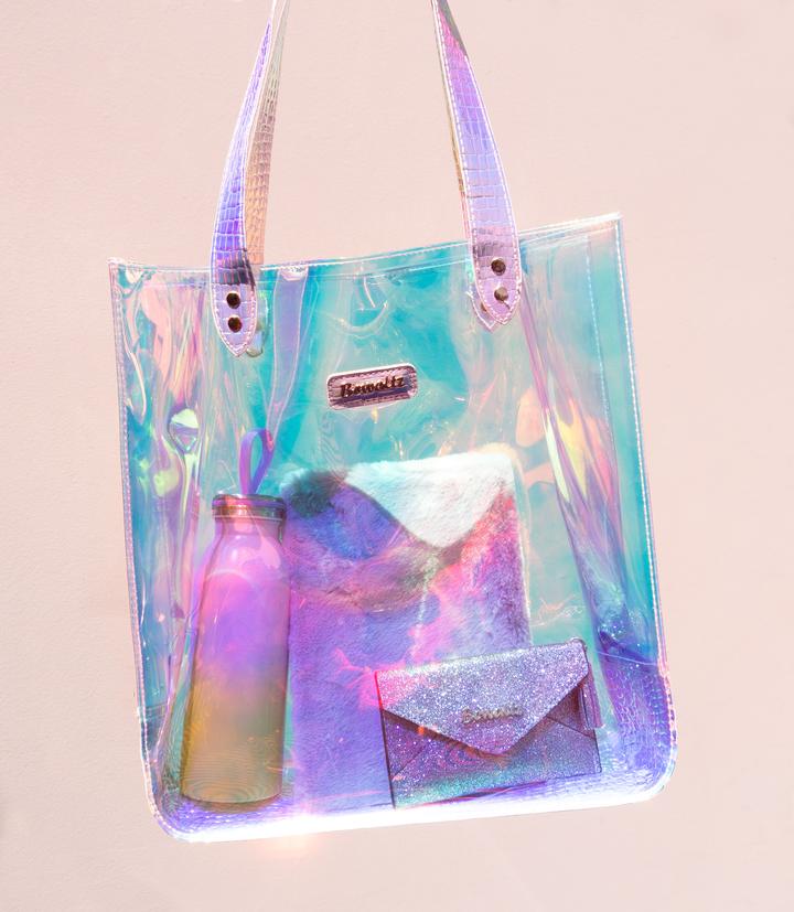 Premium Quality Holo Tote Bag Transparent Shopper Purse With Chain Clear  Handbag for Shopping, Beach, and Airport - Etsy