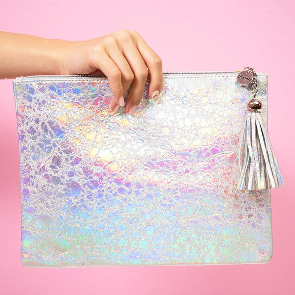 Holographic Makeup Pouch Small Silver