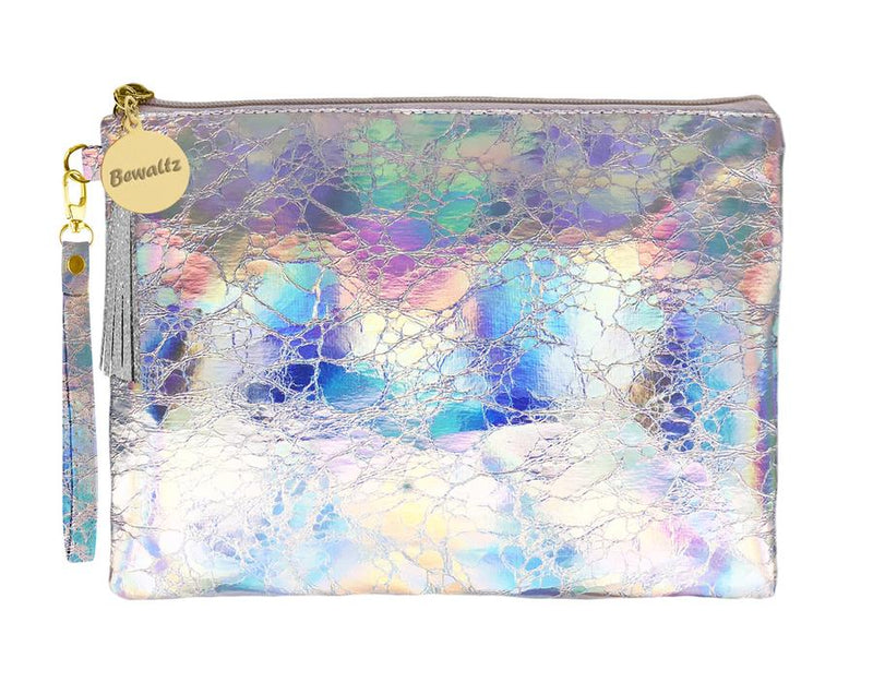 Holographic Makeup Pouch Small Silver