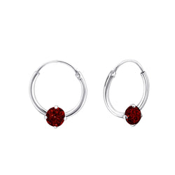 Children's Sterling Silver 'January Birthstone' Hoop Earrings by Liberty Charms