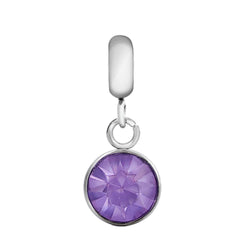 Children's 'June Birthstone' Light Amethyst Coloured Crystal Drop Charm by Liberty Charms