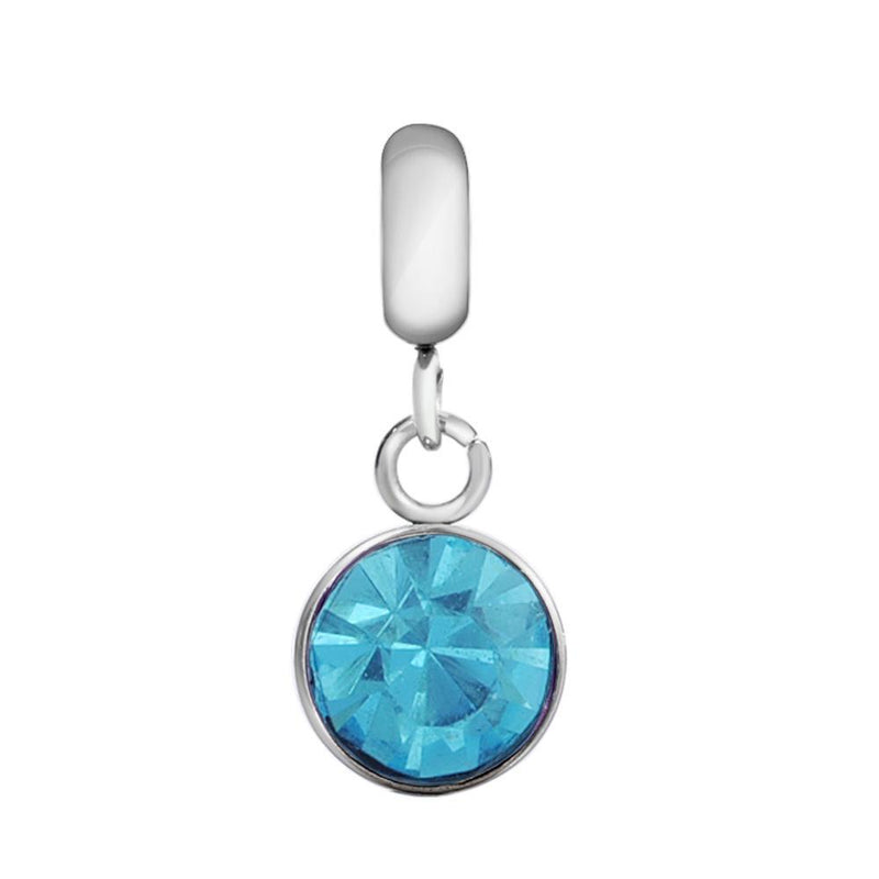 Children's 'March Birthstone' Aqua Coloured Crystal Drop Charm by Liberty Charms