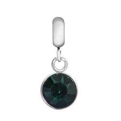 Children's 'May Birthstone' Emerald Coloured Crystal Drop Charm by Liberty Charms