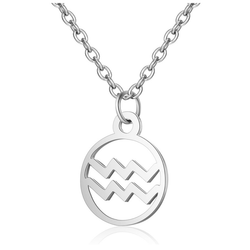 Children's Zodiac Sign Pendant Necklace  Aquarius (January 20-February 18) by Liberty Charms