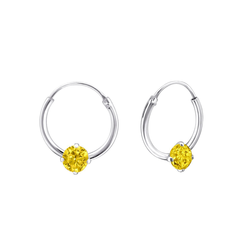 Children's Sterling Silver 'November Birthstone' Hoop Earrings by Liberty Charms