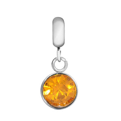Children's 'November Birthstone' Topaz Coloured Crystal Drop Charm by Liberty Charms