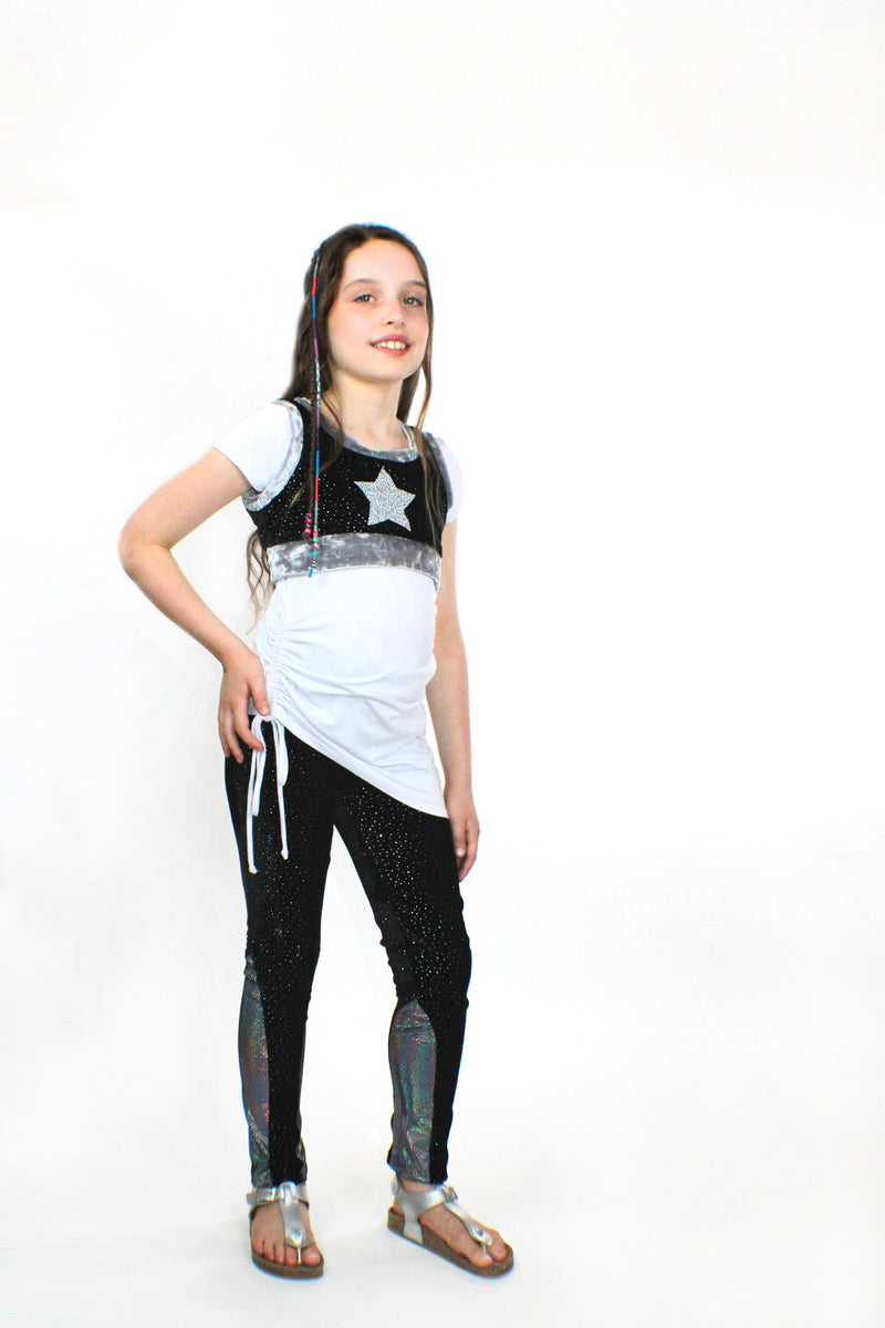 Ori , Glitter Velvet Stretched pants, with sleek design and side sequins-[stardust]
