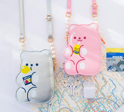 Pink Jelly Bean Bear Crossbody Bag