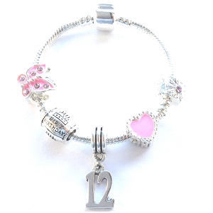 12th charm bracelet gift for 12 year old girl