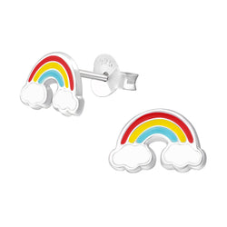 Children's Sterling Silver Rainbow Stud Earrings by Liberty Charms