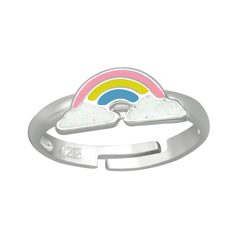 Children's Sterling Silver Adjustable Rainbow Ring by Liberty Charms