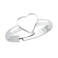 Children's Sterling Silver Adjustable Heart Ring by Liberty Charms