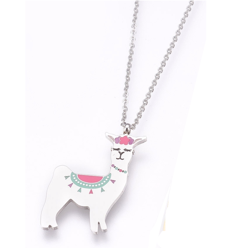 Children's Silver Coloured Llama Pendant Necklace by Liberty Charms