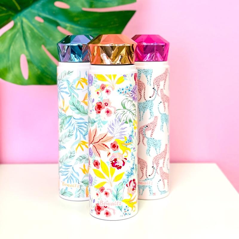 Stainless Steel Diamond Lid Tumbler - Tropical Floral